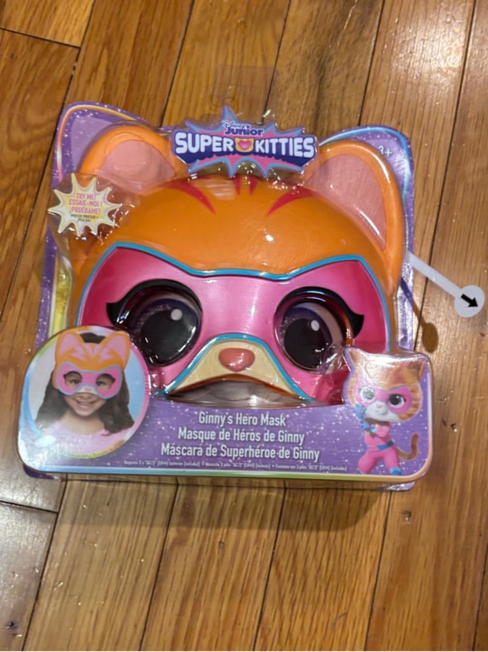 Super Kitties Ginny's Hero Mask - Pink & Orange Face Mask